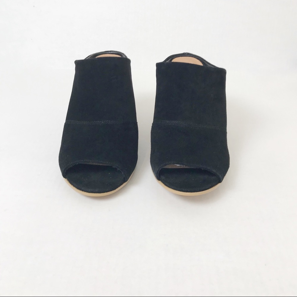 Steve Madden Nicolle Black Suede Peep Toe Mules